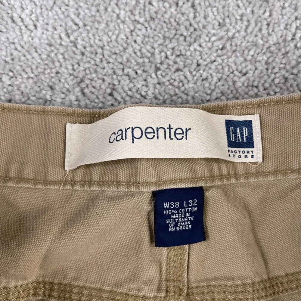 VINTAGE Gap Pants Mens 38x32 Brown Canvas Carpenter Baggy Skater Work Industrial